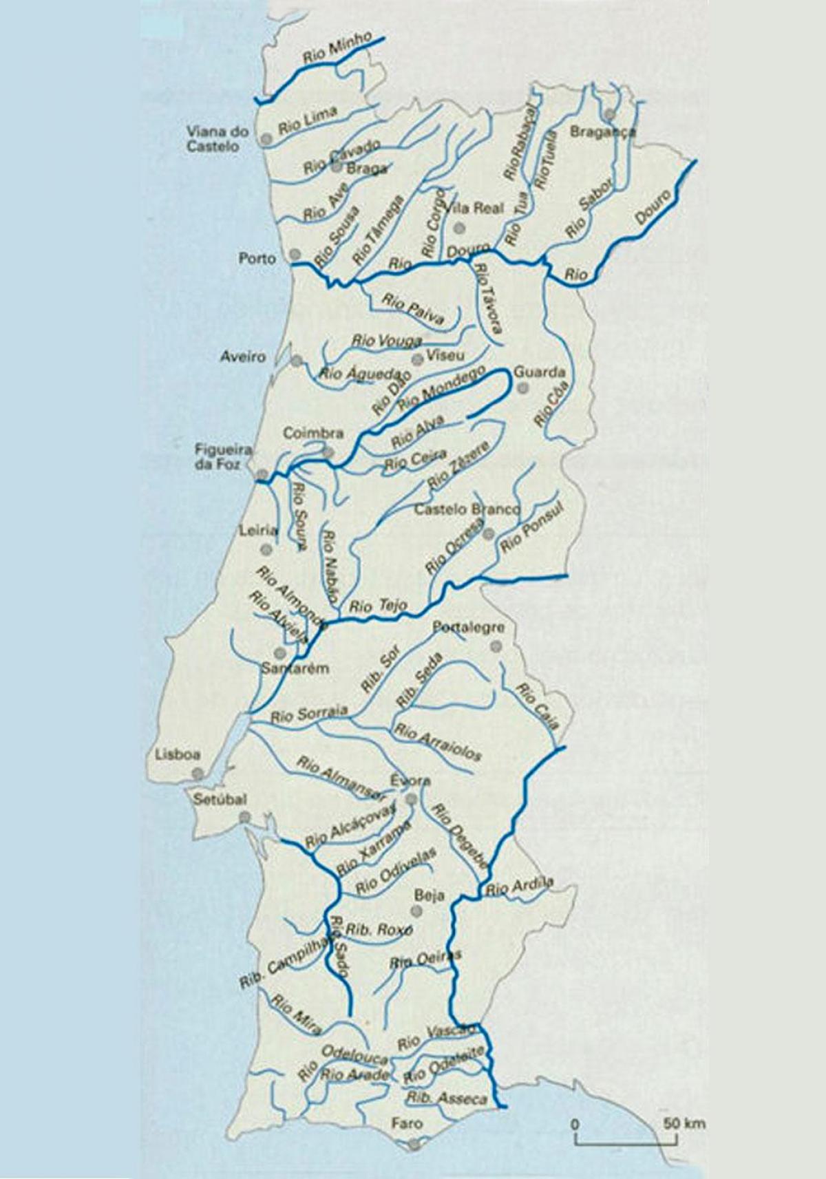 Rivières au Portugal (carte)